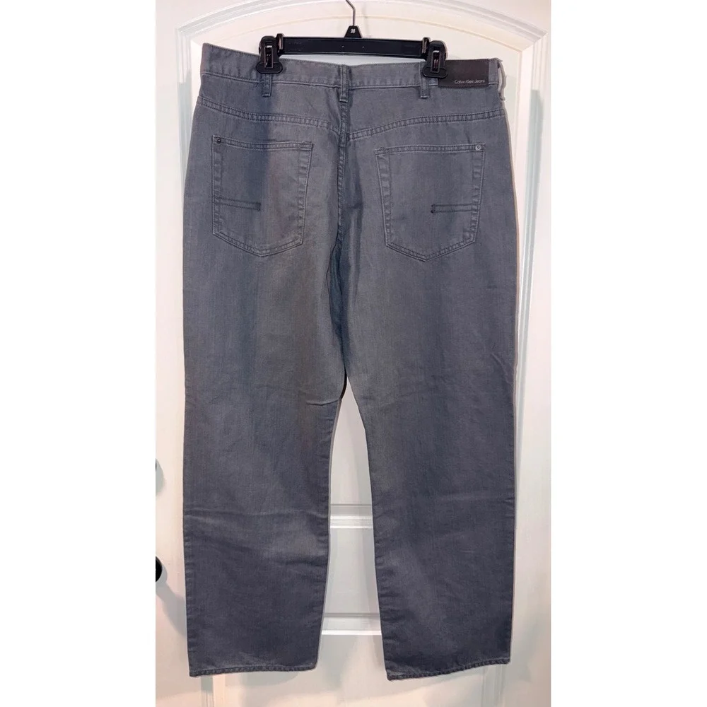 Calvin‎ Klein Jeans Mens 38X30 Relaxed Straight Denim Thunder Grey MG42A36C NWT